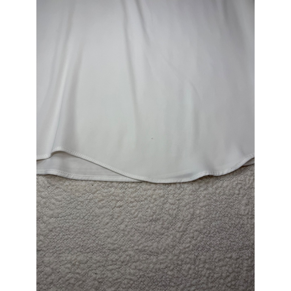 White House Black Market Ric Rac Trim Tiered Bell Sleeve V-Neck Blouse White 10 - Picture 6 of 8